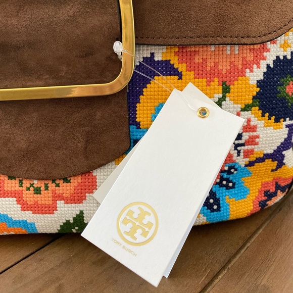 Tory Burch Sawyer Needlepoint Shoulder Bag - Picture 2 of 8